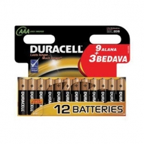 Duracell AAA nce Kalem Pil Alkalin Ekonomik Paket 12`li				