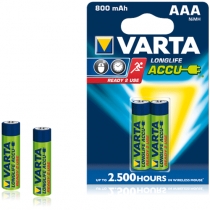 Varta Ready 2 Use Longlife Accu AAA 800 mah arj Edilebilir nce Kalem Pil 2`li				