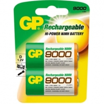 GP 9000 mAh D Size arj Edilebilir Byk Boy Pil 2`li