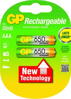 GP 650mAh AAA NiMh Sarjl Pil 2`li