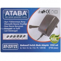 Ataba AT-2312S 3V-12V 2000 mAh Kademeli Switch Mode Adaptr