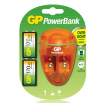 GP Powerbank Specialty 9V Pil arj Cihaz ve 2 Adet GP 9V arj Edilebilir Pil