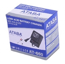 Ataba AT-660 6V - 12V 500mA Kademeli Ak arj Adaptr